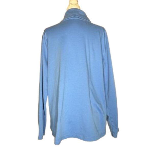 L.L. Bean Women's VNeck Long Sleeve Blue Pullover Size 2X - Picture 3 of 7